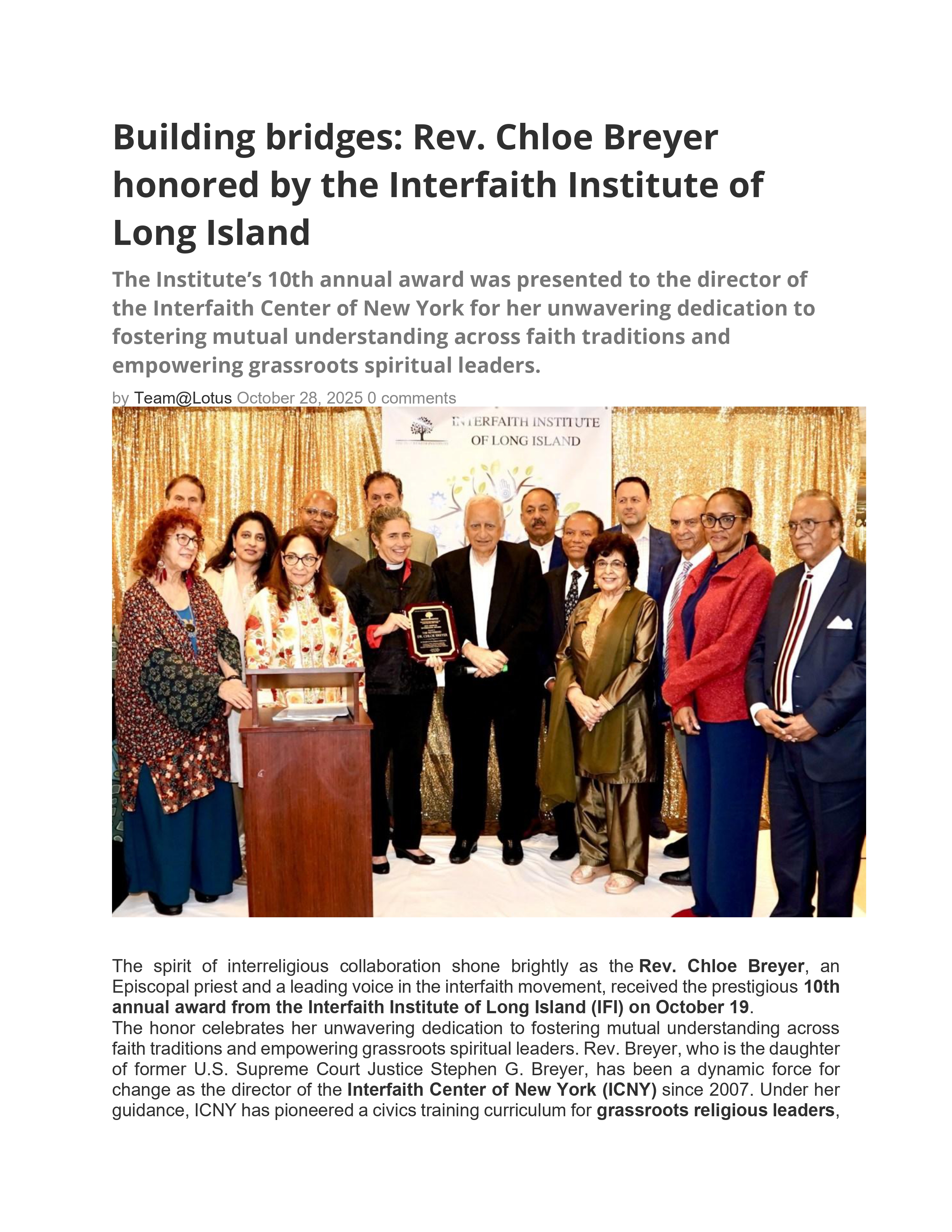 Interfaith Institute Image